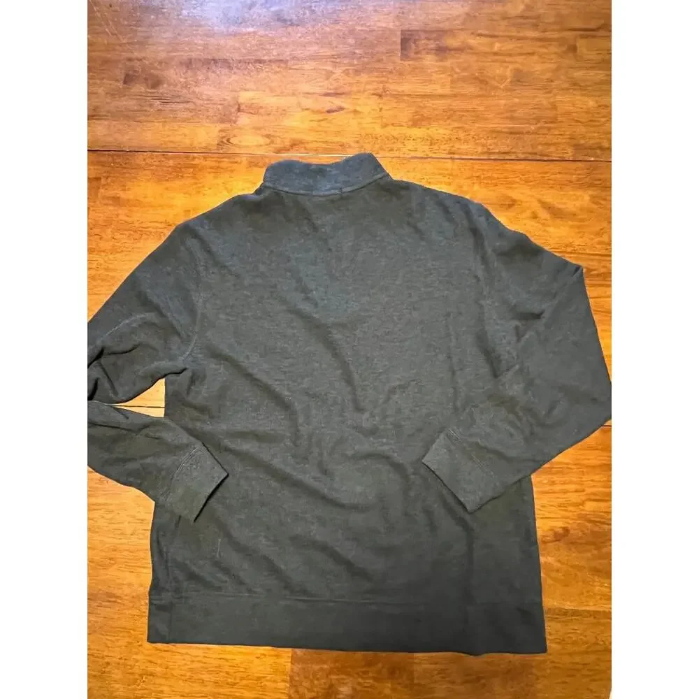 Mens Banana Republic Long Gray Sleeve Half Zip Pullover Sweater, Size XL